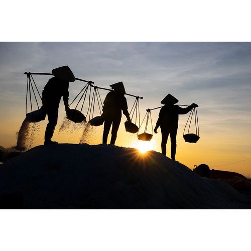 Norring, Tom 아티스트의 Vietnam-Doc Let Salt lake-Workers harvesting the salt-Early morning sunrise작품입니다.